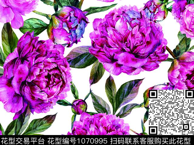 11.jpg - 1070995 - 数码花型 花瓣 手绘花卉 - 数码印花花型 － 女装花型设计 － 瓦栏