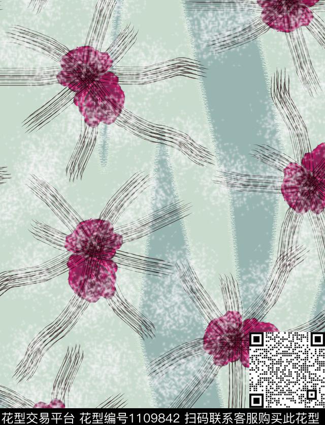 21221.jpg - 1109842 - 创意 花卉 混合拼接 - 数码印花花型 － 女装花型设计 － 瓦栏