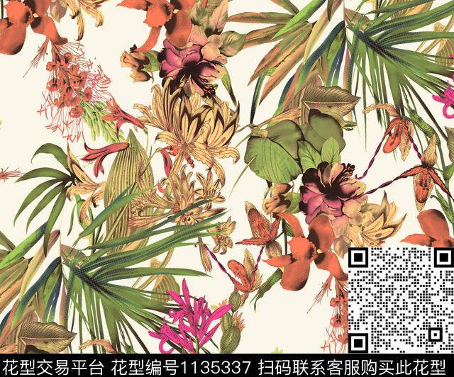 aaaw.jpg - 1135337 - 抽象 复古 定位花 - 数码印花花型 － 女装花型设计 － 瓦栏