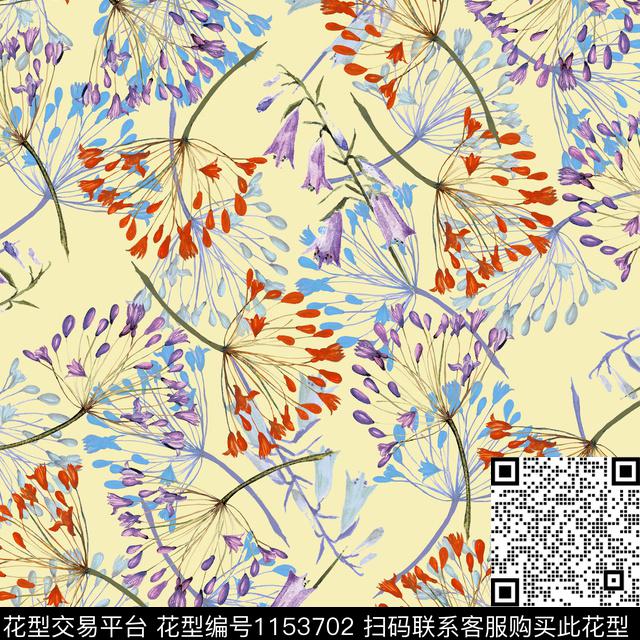 6610066.jpg - 1153702 - 大牌风 水彩花卉 颜色 - 数码印花花型 － 女装花型设计 － 瓦栏