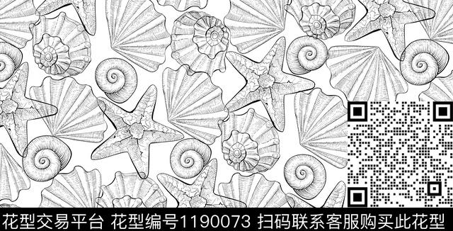 20190326b.jpg - 1190073 - 线条画 数码花型 黑白花型 - 数码印花花型 － 女装花型设计 － 瓦栏