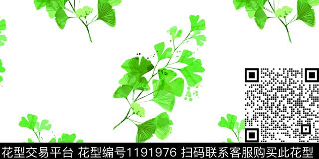 1903010-1.jpg - 1191976 - 数码花型 绿植树叶 小清新 - 数码印花花型 － 女装花型设计 － 瓦栏