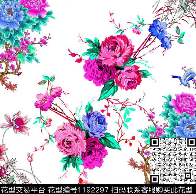 150518-B-01.jpg - 1192297 - 数码花型 花卉 大牌风 - 数码印花花型 － 女装花型设计 － 瓦栏