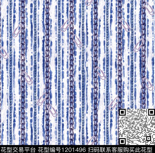 190424扎染链条回路.jpg - 1201496 - 大牌风 趣味 扎染花型 - 数码印花花型 － 童装花型设计 － 瓦栏