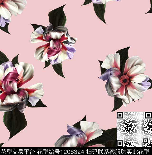 1411.jpg - 1206324 - 水彩花卉 花卉 传统花型 - 数码印花花型 － 女装花型设计 － 瓦栏