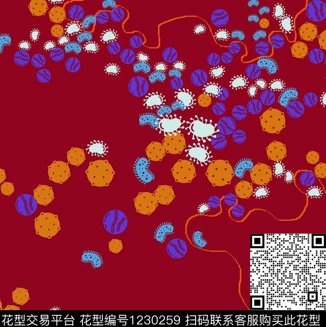 细菌物语.jpg - 1230259 - 卡通 可爱 - 传统印花花型 － 童装花型设计 － 瓦栏