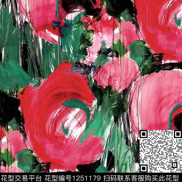 R1904098B.jpg - 1251179 - 玉兰花 玫瑰花 painting - 数码印花花型 － 女装花型设计 － 瓦栏