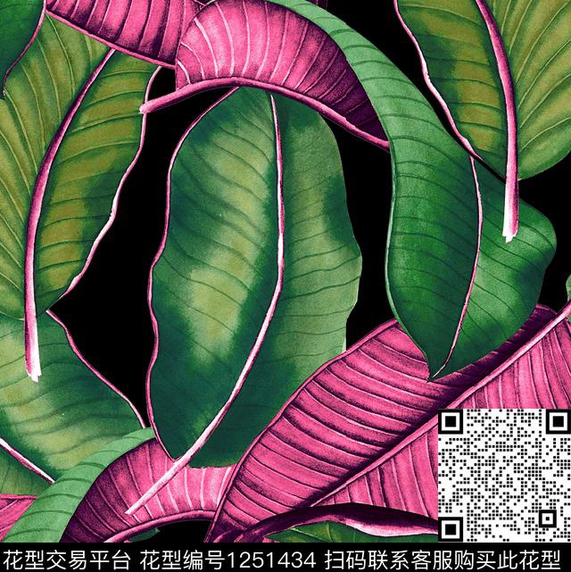 R1905067.jpg - 1251434 - 棕榈树 绿植树叶 热带花型 - 数码印花花型 － 泳装花型设计 － 瓦栏