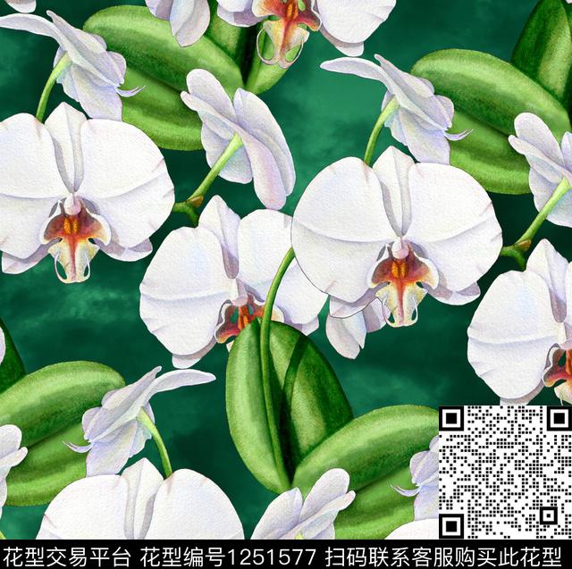 R1905097.jpg - 1251577 - 棕榈树 绿植树叶 热带花型 - 数码印花花型 － 泳装花型设计 － 瓦栏