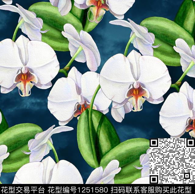 R1905097A.jpg - 1251580 - 棕榈树 绿植树叶 热带花型 - 数码印花花型 － 泳装花型设计 － 瓦栏