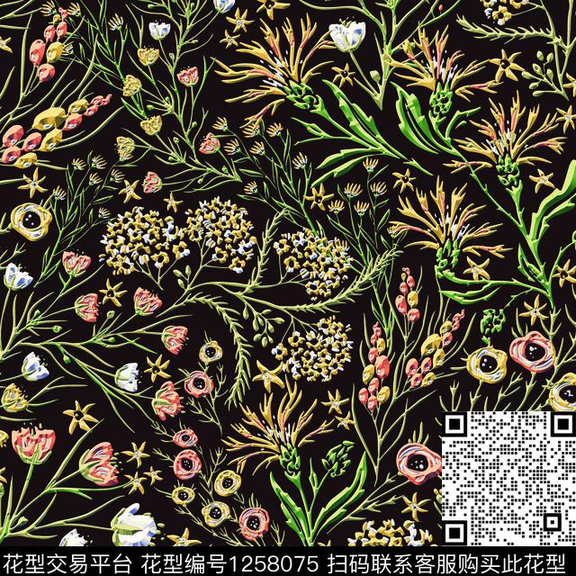 花卉19.9.22.1.jpg - 1258075 - 肌理 花卉 数码花型 - 数码印花花型 － 床品花型设计 － 瓦栏