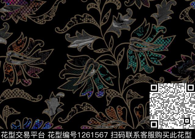 2019-8-9-3.jpg - 1261567 - 数码花型 花卉 - 数码印花花型 － 男装花型设计 － 瓦栏