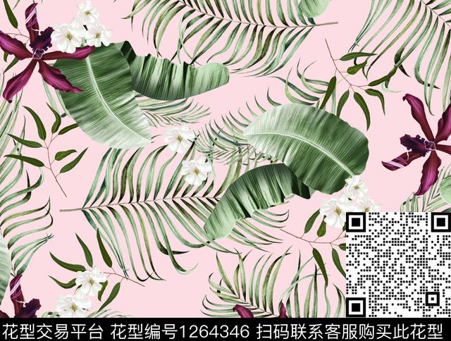 14.jpg - 1264346 - 女装 花卉 绿植树叶 - 数码印花花型 － 女装花型设计 － 瓦栏