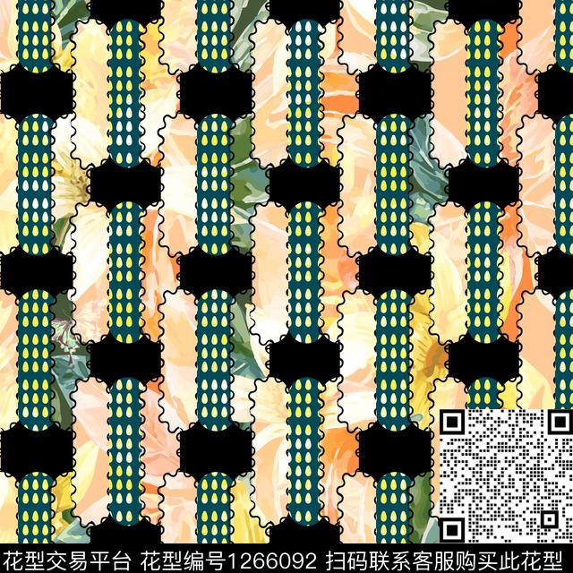 20191017a.jpg - 1266092 - 几何 数码花型 线条画 - 数码印花花型 － 女装花型设计 － 瓦栏