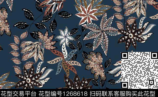 1746.jpg - 1268618 - 复古 佩斯利 花卉 - 传统印花花型 － 女装花型设计 － 瓦栏