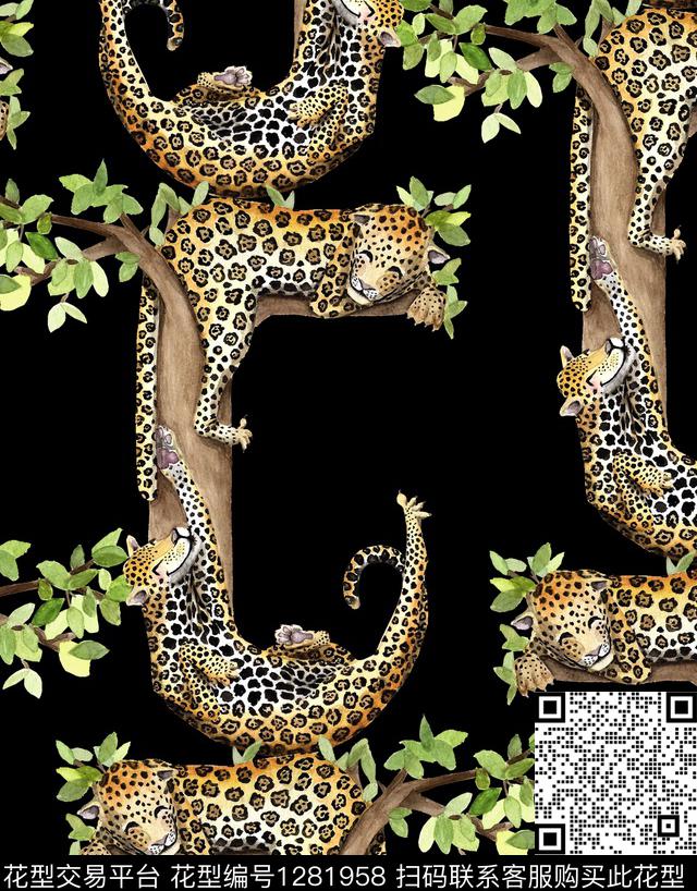 R1907122.jpg - 1281958 - 豹纹 Leopard abstract - 数码印花花型 － 女装花型设计 － 瓦栏