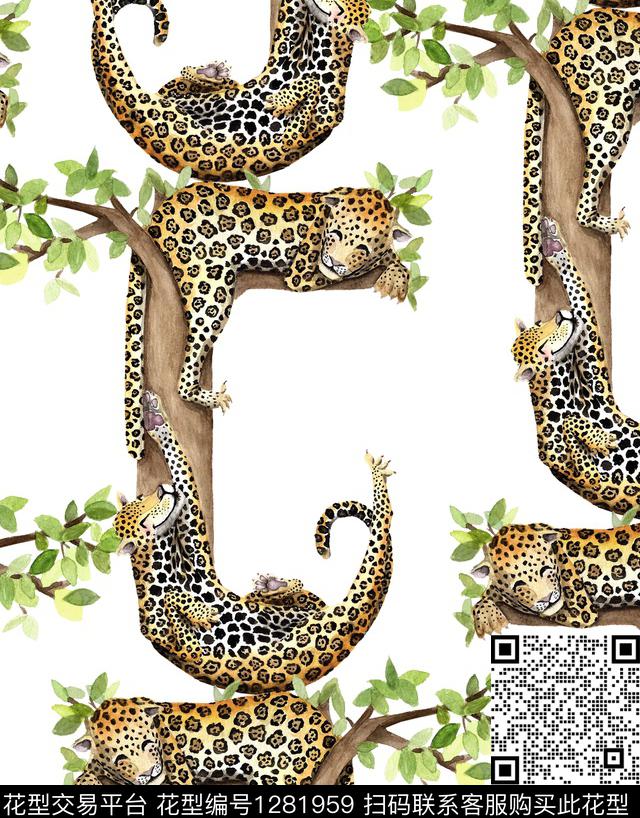 R1907122A.jpg - 1281959 - 豹纹 Leopard abstract - 数码印花花型 － 女装花型设计 － 瓦栏