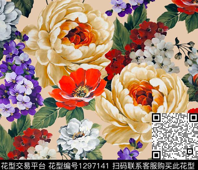 1948.jpg - 1297141 - 花卉 热带花型 小碎花 - 传统印花花型 － 女装花型设计 － 瓦栏