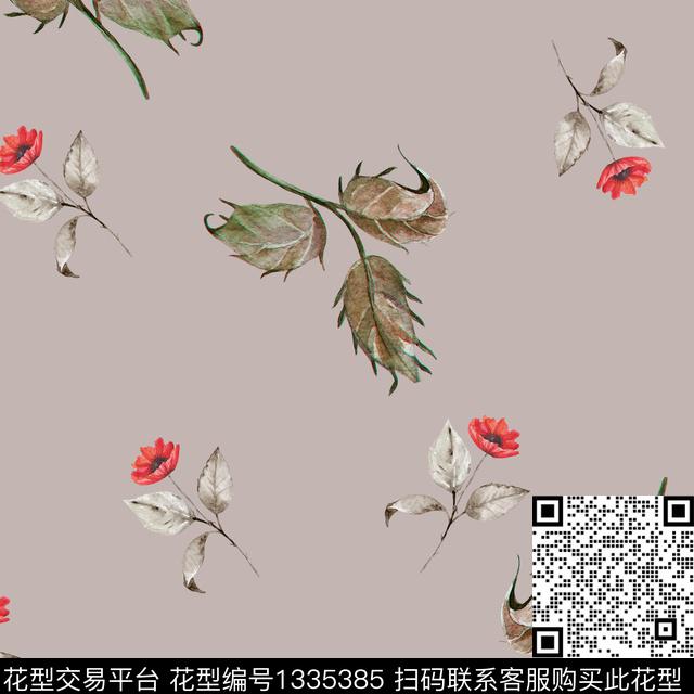 ASMYSJ0077.jpg - 1335385 - 数码花型 鲜花 花卉 - 数码印花花型 － 女装花型设计 － 瓦栏