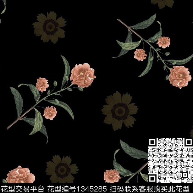 ASMYSJ0156.jpg - 1345285 - 绿植树叶 数码花型 花卉 - 数码印花花型 － 女装花型设计 － 瓦栏