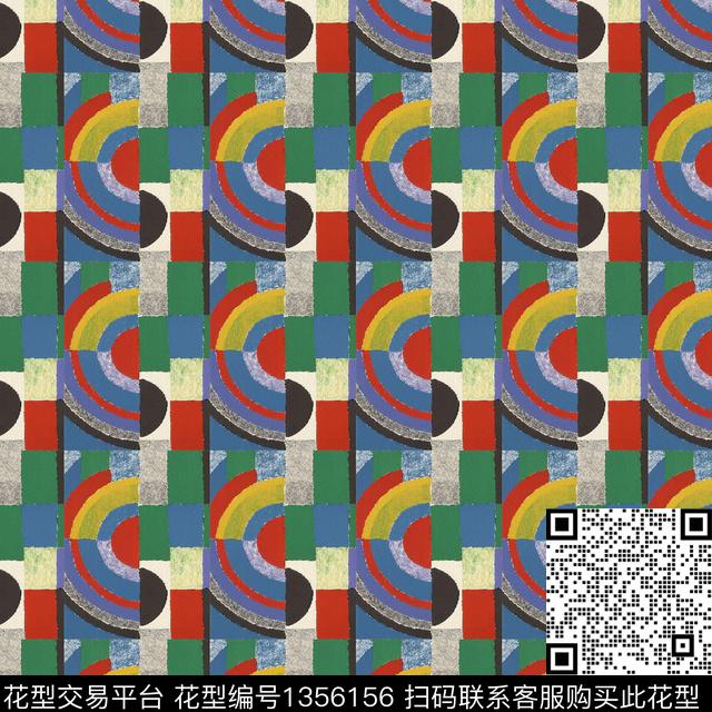 25.jpg - 1356156 - 时尚 几何 插画 - 传统印花花型 － 方巾花型设计 － 瓦栏