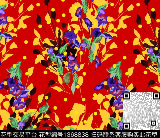 25.jpg - 1368838 - 趋势花型 绿植树叶 绘画 - 传统印花花型 － 女装花型设计 － 瓦栏