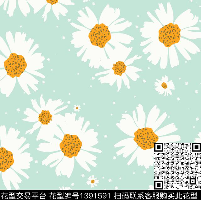 ZJY2020-12-28-01A.jpg - 1391591 - 彩底花卉 时尚 炫彩 - 传统印花花型 － 床品花型设计 － 瓦栏