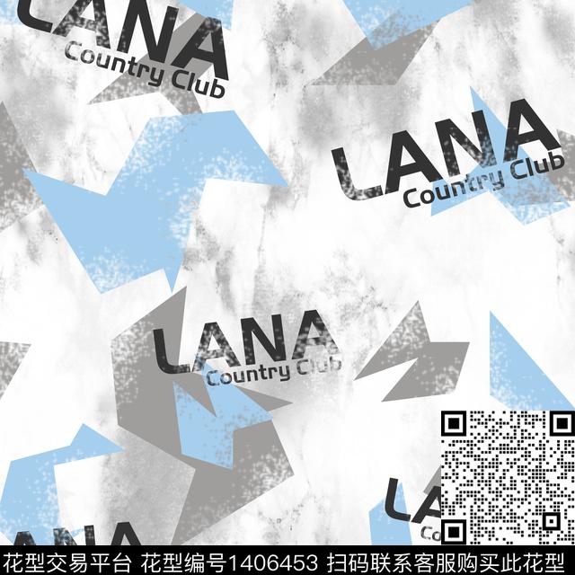 lana0323.jpg - 1406453 - 几何 字母 扎染花型 - 传统印花花型 － 男装花型设计 － 瓦栏