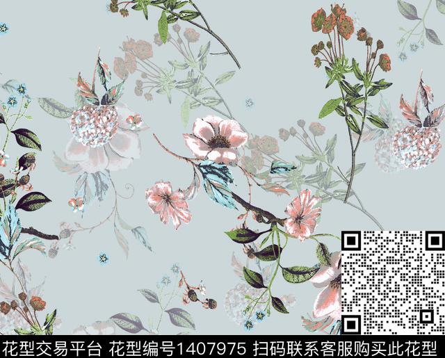 3月27-女4.jpg - 1407975 - 定位花 女装 花卉 - 数码印花花型 － 女装花型设计 － 瓦栏