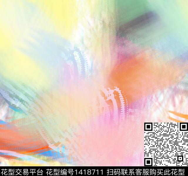 20210501-女004.jpg - 1418711 - 几何 数码花型 扎染花型 - 数码印花花型 － 女装花型设计 － 瓦栏