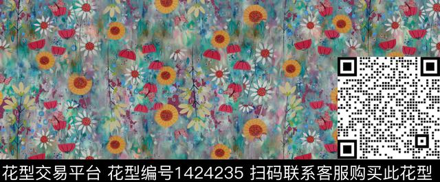 S127.jpg - 1424235 - 花卉 大牌风 小雏菊 - 数码印花花型 － 女装花型设计 － 瓦栏