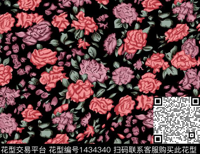 000256x.jpg - 1434340 - 数码花型 连衣裙 花卉 - 数码印花花型 － 女装花型设计 － 瓦栏