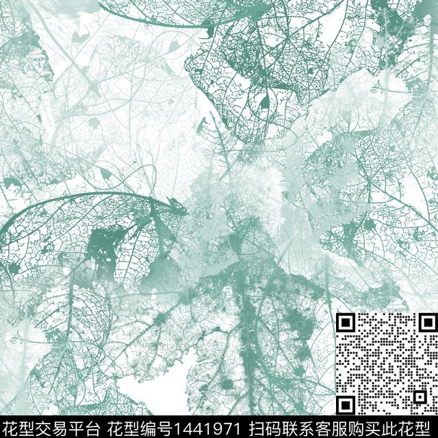 WC01108.jpg - 1441971 - 绿植树叶 水彩 肌理 - 数码印花花型 － 女装花型设计 － 瓦栏