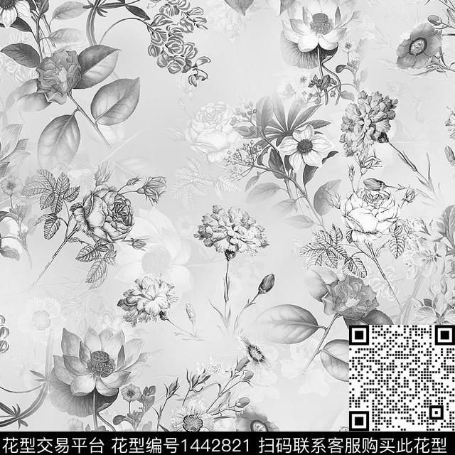 2021-7-31女04.jpg - 1442821 - 数码花型 定位花 扎染花型 - 数码印花花型 － 女装花型设计 － 瓦栏