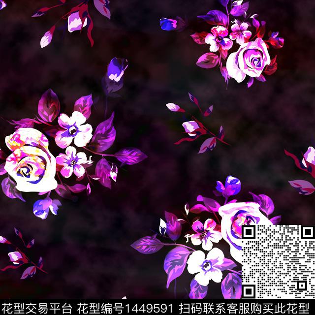 BSMYSJ0560.jpg - 1449591 - 绿植树叶 数码花型 花卉 - 数码印花花型 － 女装花型设计 － 瓦栏