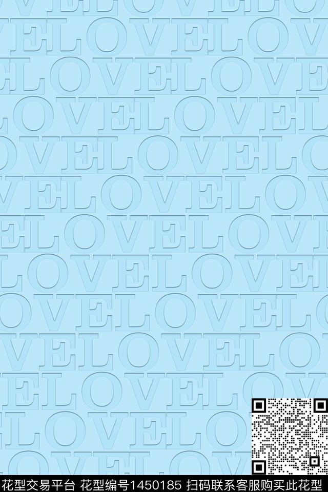 2021-9-4love.jpg - 1450185 - 几何 字母 抽象 - 数码印花花型 － 女装花型设计 － 瓦栏