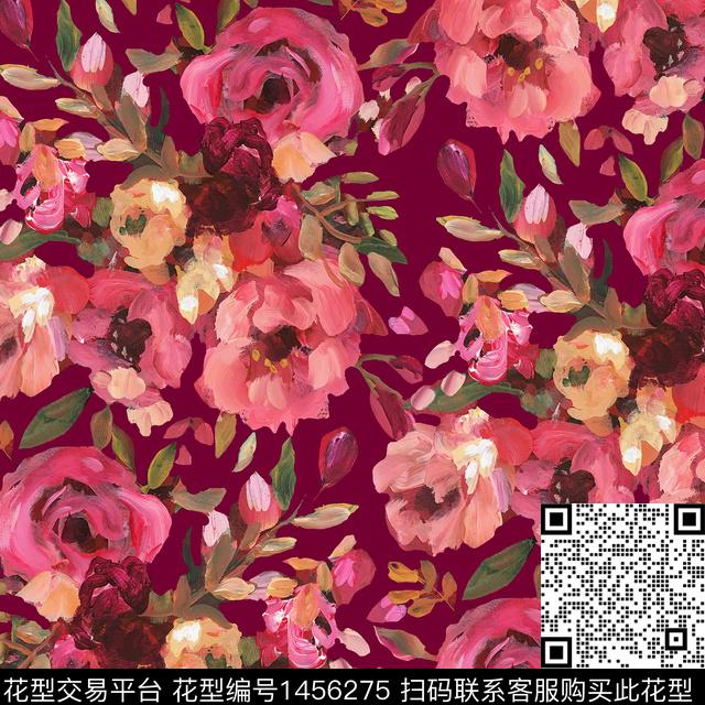 R2111028.jpg - 1456275 - 油画花型 2022春夏 春夏花型 - 数码印花花型 － 女装花型设计 － 瓦栏