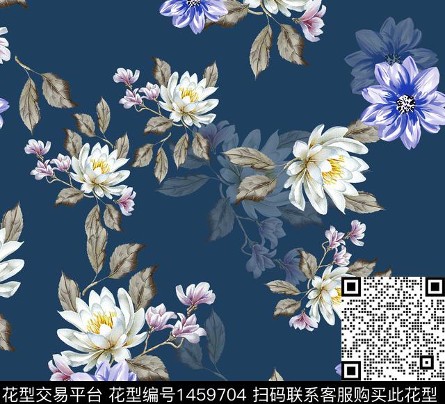 102443.jpg - 1459704 - 连衣裙 女装 花卉 - 传统印花花型 － 女装花型设计 － 瓦栏