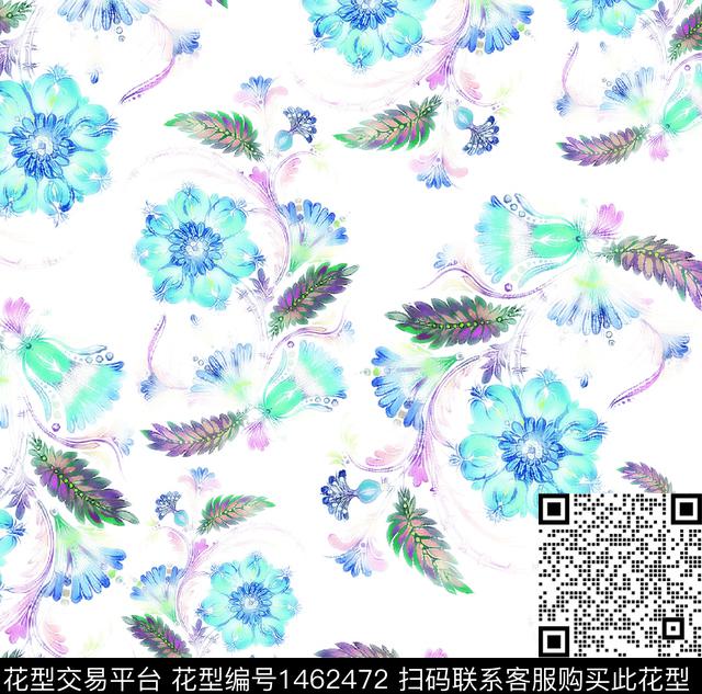 1110-1.jpg - 1462472 - 绿植树叶 数码花型 花卉 - 数码印花花型 － 女装花型设计 － 瓦栏