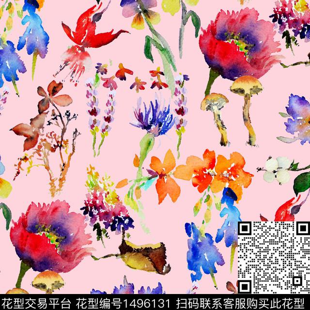 R2205059.jpg - 1496131 - 手绘大花 poppy 蜡笔画 - 数码印花花型 － 女装花型设计 － 瓦栏