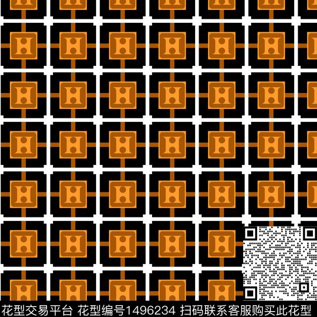 2021-02-27-1.jpg - 1496234 - 格子 几何 字母 - 传统印花花型 － 女装花型设计 － 瓦栏