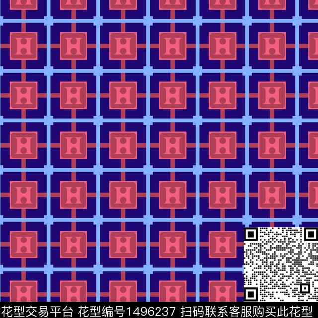 2021-02-27-4.jpg - 1496237 - 格子 几何 字母 - 传统印花花型 － 女装花型设计 － 瓦栏