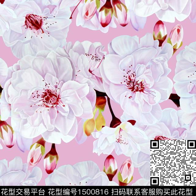 R2206051A.jpg - 1500816 - 樱花 绣球花 大花 - 数码印花花型 － 女装花型设计 － 瓦栏