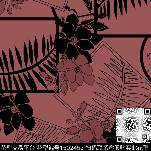 38.jpg - 1502453 - 格子 几何 花卉 - 数码印花花型 － 女装花型设计 － 瓦栏