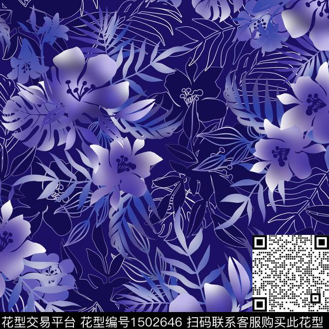 39.jpg - 1502646 - 水彩 花卉 矢量 - 数码印花花型 － 女装花型设计 － 瓦栏