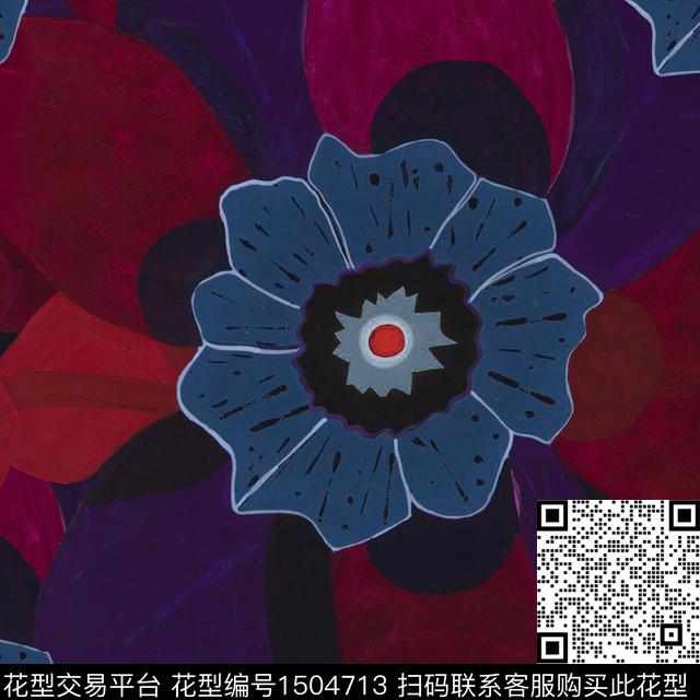 R2207053.jpg - 1504713 - 香云纱 真丝 深色系 - 数码印花花型 － 女装花型设计 － 瓦栏