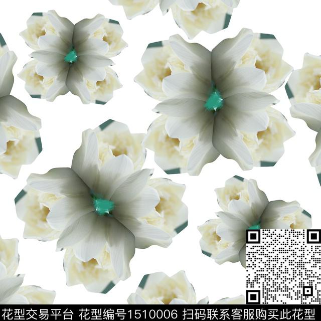 2323.jpg - 1510006 - 几何花卉 花卉 大牌风 - 数码印花花型 － 女装花型设计 － 瓦栏