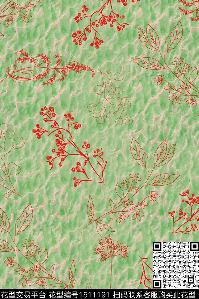 913.jpg - 1511191 - 渐变 线条 花卉 - 数码印花花型 － 女装花型设计 － 瓦栏