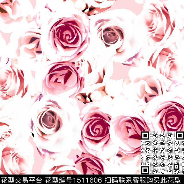 R2103078A.jpg - 1511606 - 玫瑰花 真丝 粉红 - 数码印花花型 － 女装花型设计 － 瓦栏