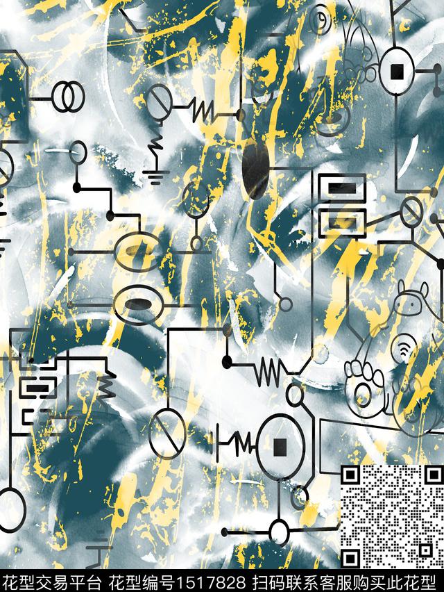 RP-035.jpg - 1517828 - 时尚 电路 数码花型 - 数码印花花型 － 男装花型设计 － 瓦栏